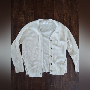 Cream Aritzia Wilfred Cashmere Cardigan